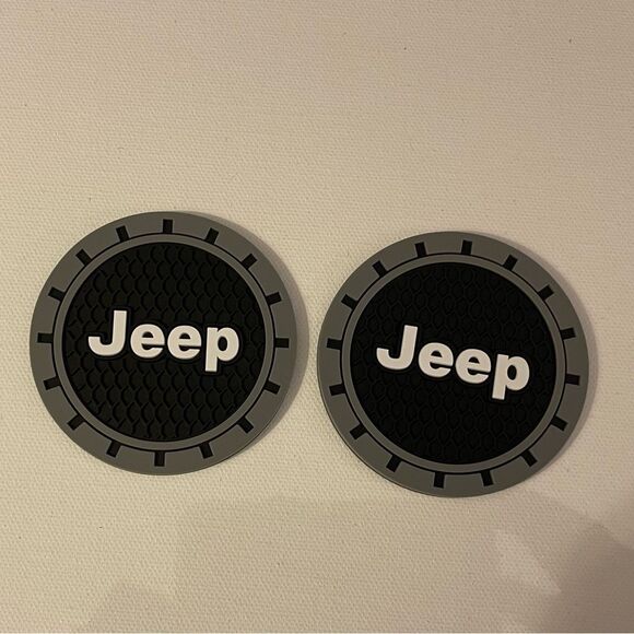 Jeep cup Coasters in black and gray Set of 2 NWT - Picture 5 of 8